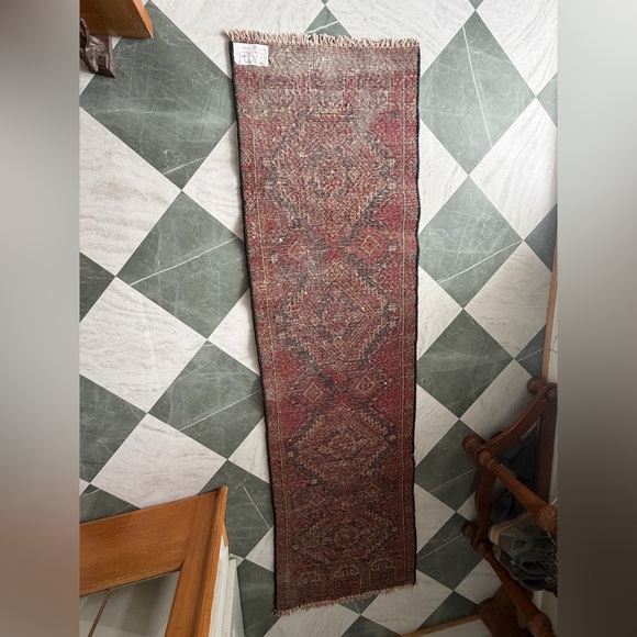 Vintage Imported Red Wool Runner - Picture 6 of 9